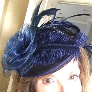 Navy blue fascinator hat